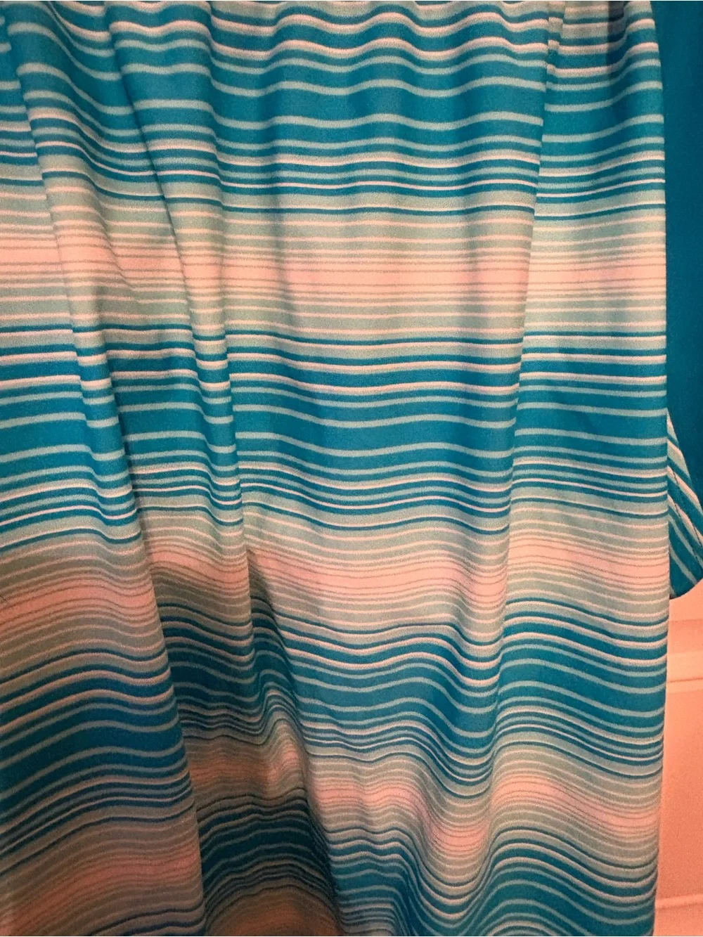 Free Country Turquoise Blue Striped Swim Tankini